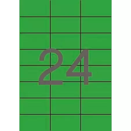 (01594) APLI ETIQUETAS ADHESIVAS 70X37MM INKJET/LÁSER C/RECTOS 24 X 20H VERDE