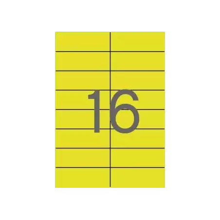 (01595) APLI ETIQUETAS ADHESIVAS 105X37MM INKJET/LÁSER C/RECTOS 16 X 20H AMARILLO FLUORESCENTE