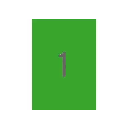(01602) APLI ETIQUETAS ADHESIVAS 210X297MM INKJET/LÁSER C/RECTOS 1 X 20H VERDE
