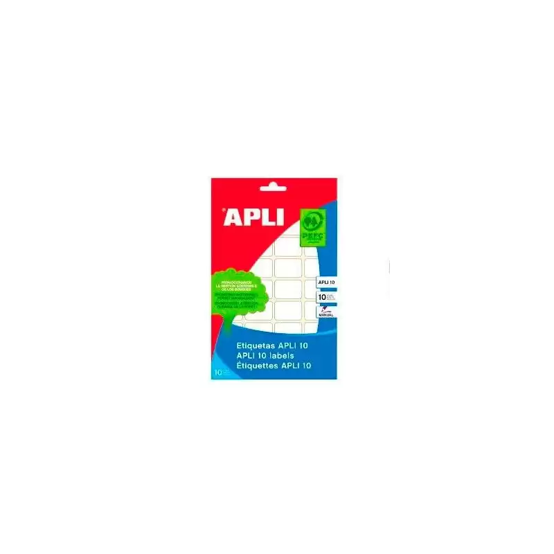 (01642) APLI ETIQUETAS ADHESIVAS 20X50MM  ESCRITURA MANUAL C/ROMOS 15 X 10H BLANCO