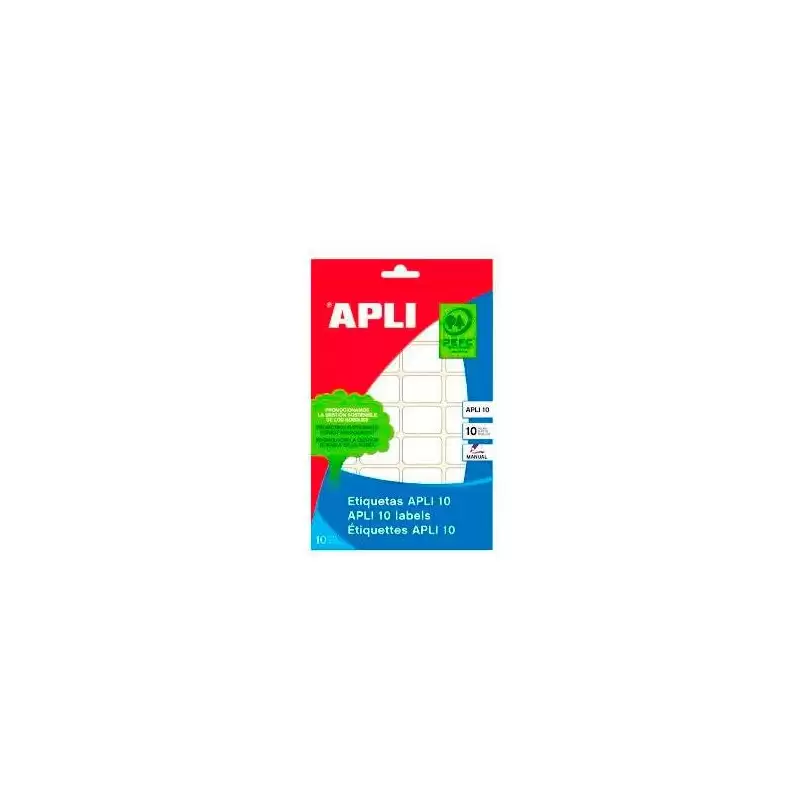 (01646) APLI ETIQUETAS ADHESIVAS 25X40MM ESCRITURA MANUAL C/ROMOS 16 X 10H BLANCO