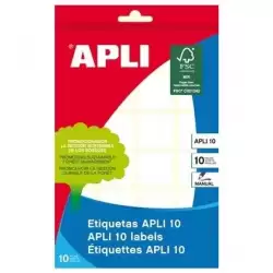 (01648) APLI ETIQUETAS ADHESIVAS 31X100MM ESCRITURA MANUAL C/ROMOS 5 X 10H BLANCO