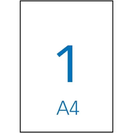 (01788) APLI ETIQUETAS ADHESIVAS 210X297MM INKJET/LÁSER C/RECTOS 1 X 500H BLANCO