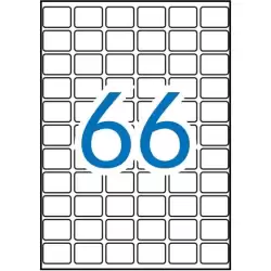 (01864) APLI ETIQUETAS ADHESIVAS 16X22MM MANUAL/IMPRESIÓN C/ROMOS 66 X 15H A5 BLANCO