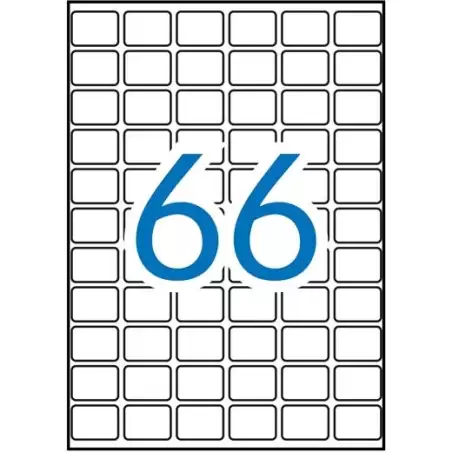 (01864) APLI ETIQUETAS ADHESIVAS 16X22MM MANUAL/IMPRESIÓN C/ROMOS 66 X 15H A5 BLANCO