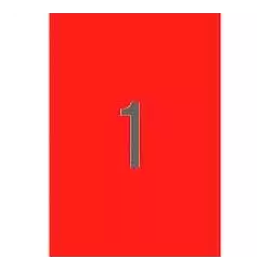 (02880) APLI ETIQUETAS ADHESIVAS 210X297MM LÁSER C/RECTOS 1 X 20H ROJO FLUORESCENTE