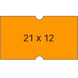 (100912) APLI ETIQUETAS PARA ETIQUETADORA DE PRECIOS  21X12MM C/RECTOS 6 ROLLOS DE 1000 NARANJA
