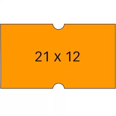 (100912) APLI ETIQUETAS PARA ETIQUETADORA DE PRECIOS  21X12MM C/RECTOS 6 ROLLOS DE 1000 NARANJA