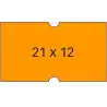 (100912) APLI ETIQUETAS PARA ETIQUETADORA DE PRECIOS  21X12MM C/RECTOS 6 ROLLOS DE 1000 NARANJA
