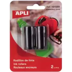 (101558) APLI ROLLO TINTA PARA ETIQUETADORA NEGRO 1 BLISTER CON 2 UNIDADES
