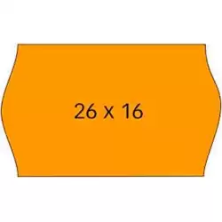 (101719) APLI ETIQUETAS REMOVIBLES PARA ETIQUETADORA DE PRECIOS 26X16MM C/SINUSOIDAL 6 ROLLOS DE 1000 NARANJA