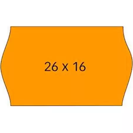 (101719) APLI ETIQUETAS REMOVIBLES PARA ETIQUETADORA DE PRECIOS 26X16MM C/SINUSOIDAL 6 ROLLOS DE 1000 NARANJA