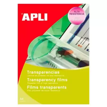 (10290) APLI PACK 10 HOJAS TRANSPARENCIAS AUTOADHESIVAS A4 SIN BANDA PARA INKJET