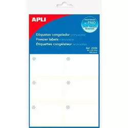 (12058) APLI ETIQUETAS ADHESIVAS PARA CONGELADOR 34X53MM ESCRITURA MANUAL C/ROMOS 10H BLANCO