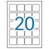 (12847) APLI ETIQUETAS ADHESIVAS 45X45MM INKJET/LÁSER C/ROMOS 20 X 20H POLIÉSTER BLANCO