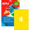 (12991) APLI ETIQUETAS ADHESIVAS 105X148MM INKJET/LÁSER C/RECTOS 4 X 20H AMARILLO