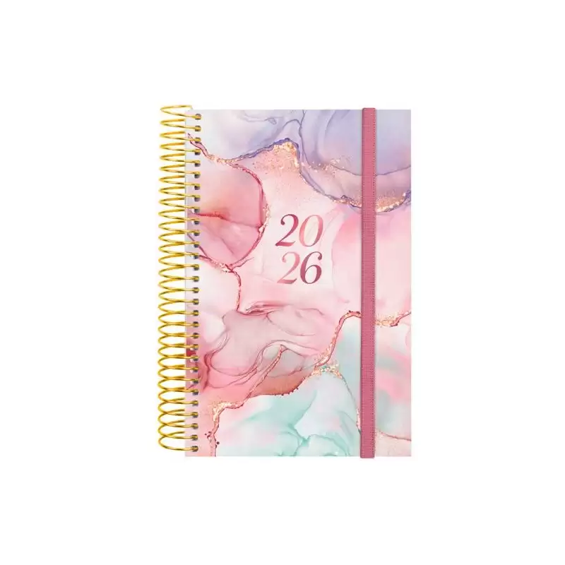 (742292626) FINOCAM AGENDA ESPIRAL DESIGN COLLECTION E5-117X181MM 1DP TAPA PP GOLDY 2026