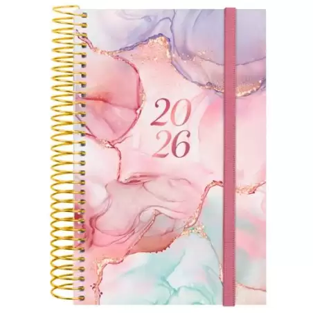 (742292626) FINOCAM AGENDA ESPIRAL DESIGN COLLECTION E5-117X181MM 1DP TAPA PP GOLDY 2026