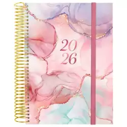 (742312626) FINOCAM AGENDA ESPIRAL DESIGN COLLECTION E10-155X212MM 1DP TAPA PP GOLDY 2026