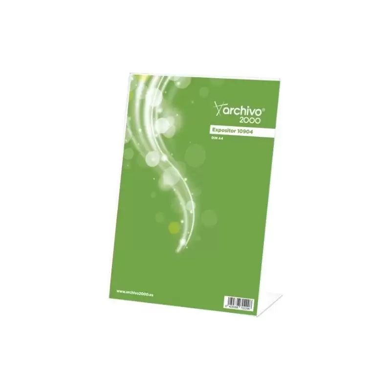 (10905 CS TP) ARCHIVO 2000 EXPOSITOR SOBREMESA EN FORMA DE L DIN A5 VERTICAL 65X150X215 MM CRISTAL TRANSPARENTE
