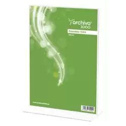 (11111 CS TP) ARCHIVO 2000 EXPOSITOR SOBREMESA EN FORMA DE T 1/3 DIN A4 VERTICAL 80X110X215 MM CRISTAL TRANSPARENTE