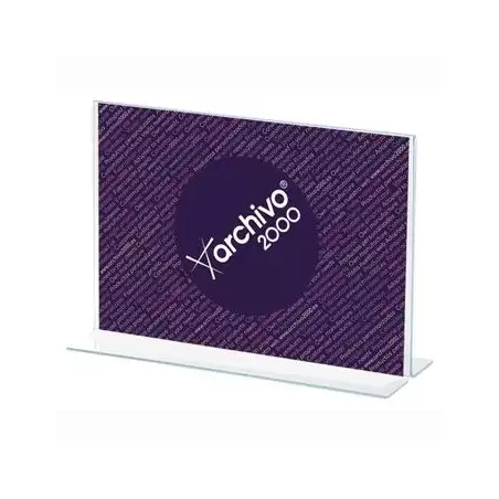 (11204 CS TP) ARCHIVO 2000 EXPOSITOR SOBREMESA EN FORMA DE T DIN A4 HORIZONTAL 85X300X215 MM CRISTAL TRANSPARENTE