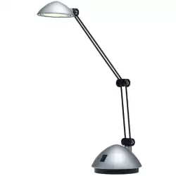 (5040 PT MT) ARCHIVO 2000 LÁMPARA LED SOBREMESA DOBLE BRAZO ARTICULADO LUZ BLANCA CÁLIDA 130X340X220MM PLATA METALIZADA