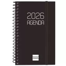 (742716026) FINOCAM AGENDA ESPIRAL OPAQUE E3-79X127MM SVH TAPA PP NEGRO 2026