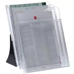 (6103 CS TP) ARCHIVO 2000 EXPOSITOR SOBREMESA ARCHIPLAY 3 COMPARTIMENTOS DIN A4 VERTICAL 200X240X315 MM CRISTAL TRANSPARENTE