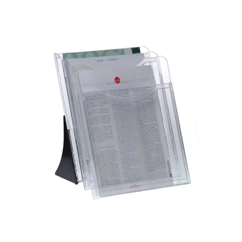 (6103 CS TP) ARCHIVO 2000 EXPOSITOR SOBREMESA ARCHIPLAY 3 COMPARTIMENTOS DIN A4 VERTICAL 200X240X315 MM CRISTAL TRANSPARENTE