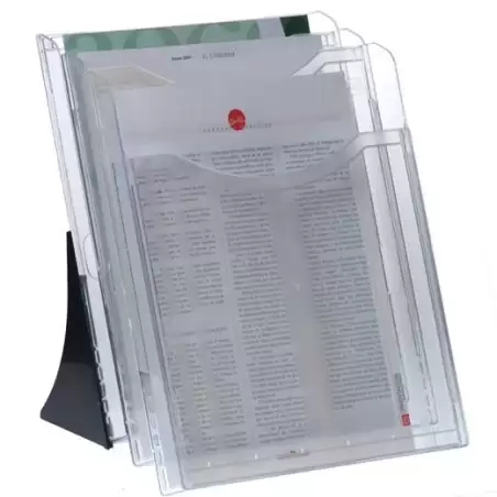 (6103 CS TP) ARCHIVO 2000 EXPOSITOR SOBREMESA ARCHIPLAY 3 COMPARTIMENTOS DIN A4 VERTICAL 200X240X315 MM CRISTAL TRANSPARENTE