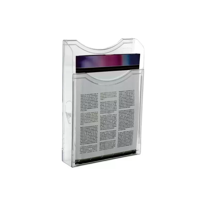 (6121M CS TP) ARCHIVO 2000 PORTAFOLLETOS MURAL ARCHIPLAY 1 COMPARTIMENTO A4 VERTICAL PEGADO A PARED POLIESTIRENO TRANSPARENTE