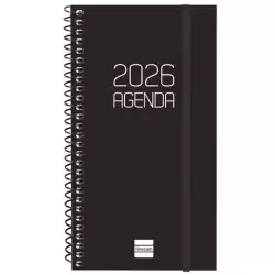 (742736026) FINOCAM AGENDA ESPIRAL OPAQUE E9-94X171MM SVH TAPA PP NEGRO 2026