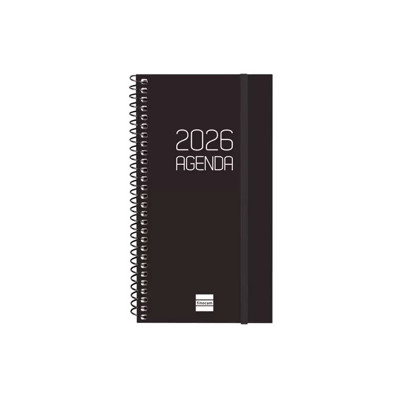 (742736026) FINOCAM AGENDA ESPIRAL OPAQUE E9-94X171MM SVH TAPA PP NEGRO 2026