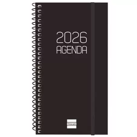 (742736026) FINOCAM AGENDA ESPIRAL OPAQUE E9-94X171MM SVH TAPA PP NEGRO 2026