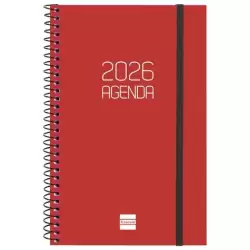 (742757426) FINOCAM AGENDA ESPIRAL OPAQUE E5-117X181MM SVH TAPA PP BURDEOS 2026