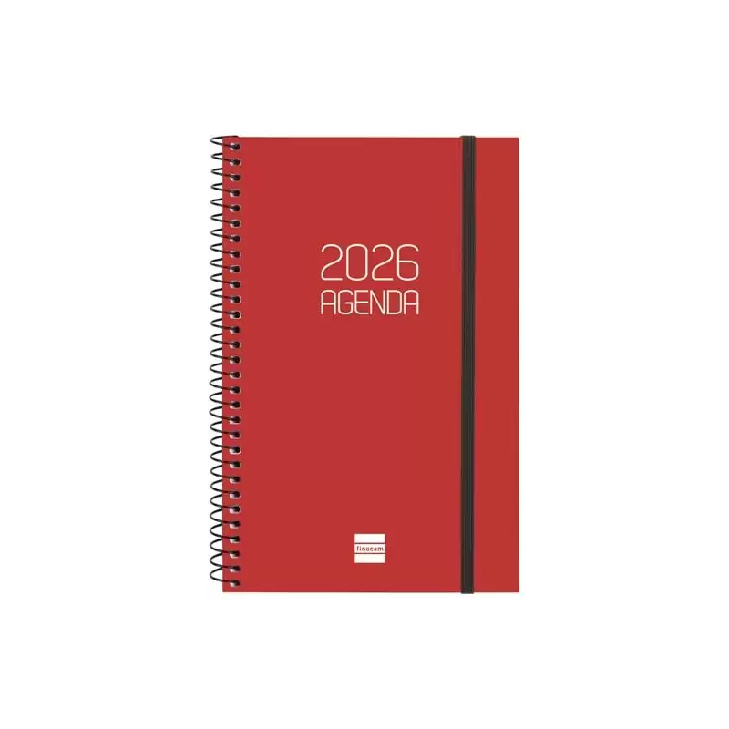 (742757426) FINOCAM AGENDA ESPIRAL OPAQUE E5-117X181MM SVH TAPA PP BURDEOS 2026