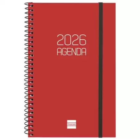 (742757426) FINOCAM AGENDA ESPIRAL OPAQUE E5-117X181MM SVH TAPA PP BURDEOS 2026