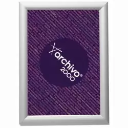 (64004 PT) ARCHIVO 2000 EXPOSITOR MURAL SNAP FRAME CON MARCO MONTABLE DIN A4 VERTICAL / HORIZONTAL 10X240X330 MM PLATA