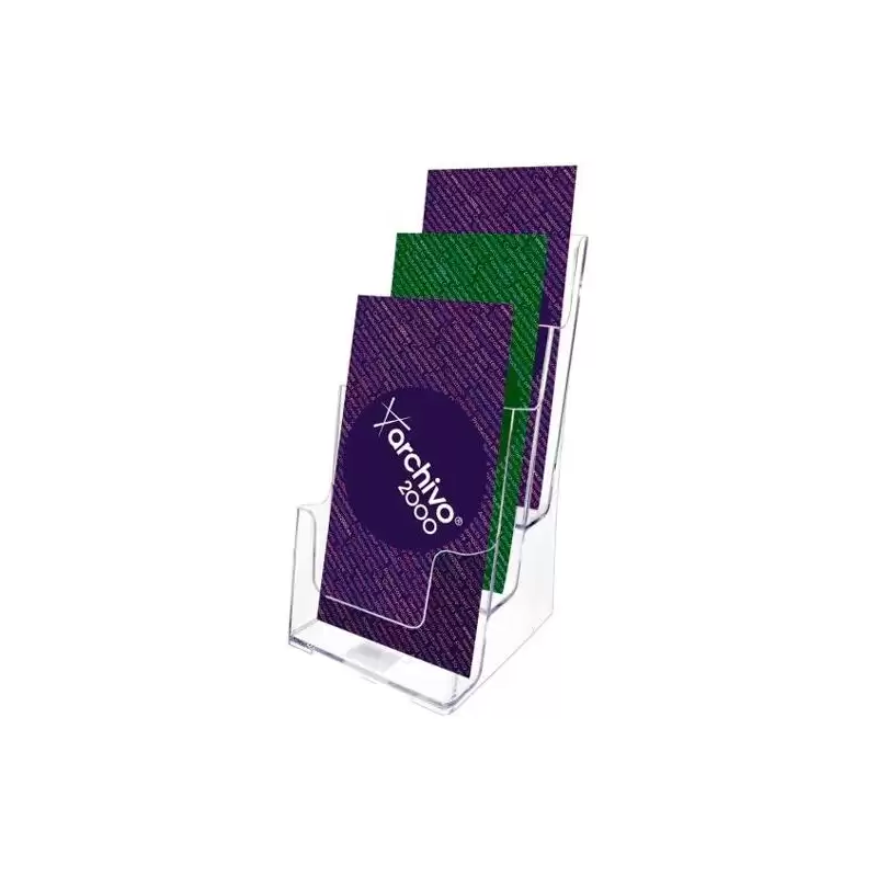 (66611 CS TP) ARCHIVO 2000 PORTAFOLLETOS SOBREMESA 3 ALTURAS 1/3 DIN A4 VERTICAL POLIESTIRENO ULTRA TRANSPARENTE