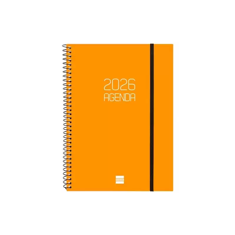 (742762926) FINOCAM AGENDA ESPIRAL OPAQUE E10-155X212MM SVH TAPA PP NARANJA 2026