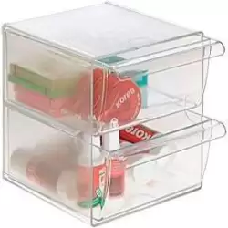 (6702 CS TP) ARCHIVO 2000 ORGANIZADOR ARCHICUBO 2 CAJONES 190X150X150 MM CRISTAL TRANSPARENTE