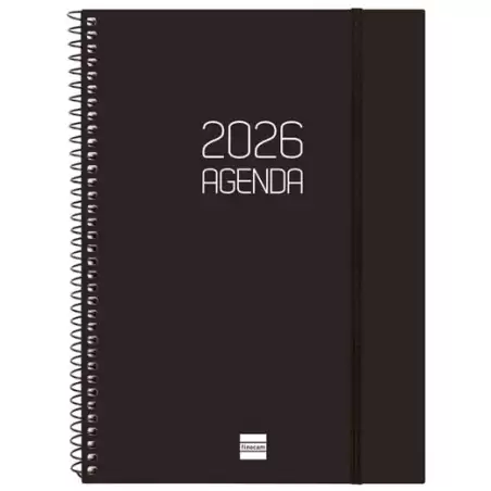 (742766026) FINOCAM AGENDA ESPIRAL OPAQUE E10-155X212MM SVH TAPA PP NEGRO 2026