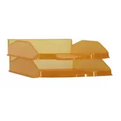 (742 NA TL) ARCHIVO 2000 BANDEJA APILABLE EN 3 POSICIONES FONDO LISO DIN A4 Y FOLIO 345X255X60 MM NARANJA TRASLÚCIDO