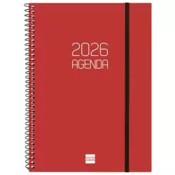 (742767426) FINOCAM AGENDA ESPIRAL OPAQUE E10-155X212MM SVH TAPA PP BURDEOS 2026