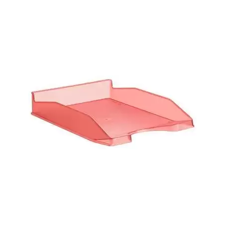 (742 RJ TL) ARCHIVO 2000 BANDEJA APILABLE EN 3 POSICIONES FONDO LISO DIN A4 Y FOLIO 345X255X60 MM ROJO TRASLÚCIDO