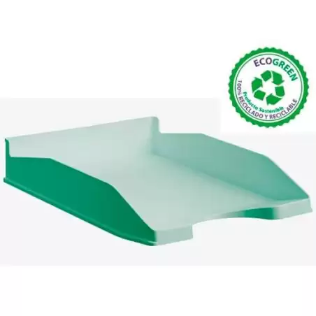 (742 VE PS) ARCHIVO 2000 BANDEJA ECOGREEN APILABLE 3 POSICIONES 345X255X60MM RECICLADO VERDE PASTEL