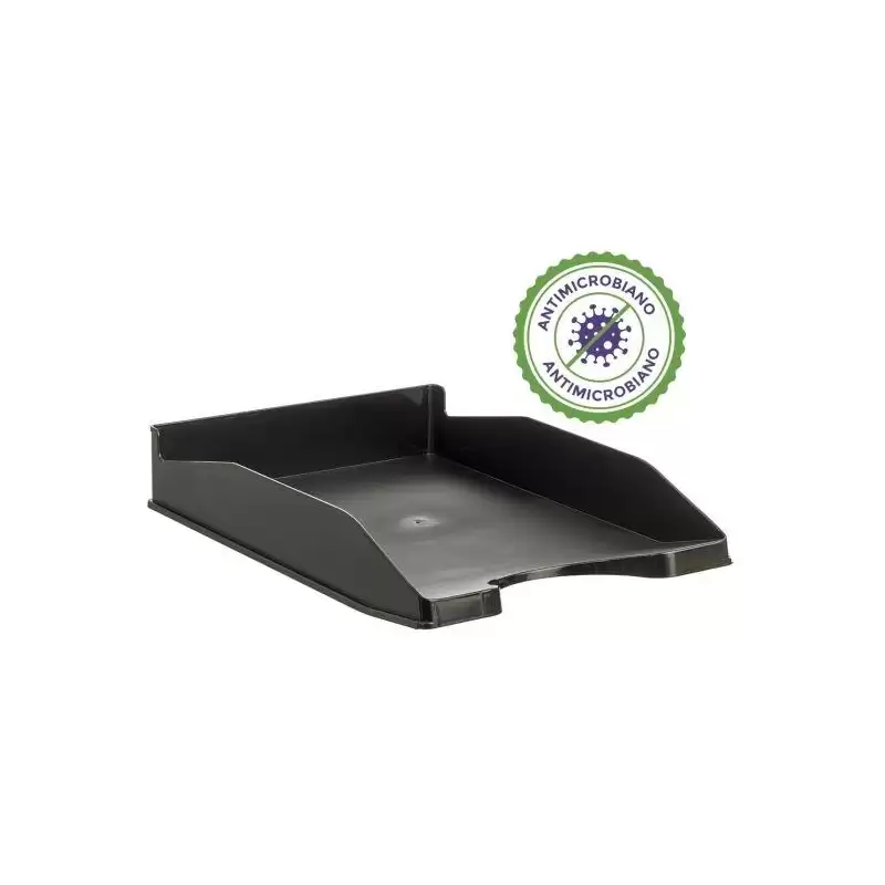 (742AM NE) ARCHIVO 2000 BANDEJA ANTIMICROBIANA APILABLE EN 3 POSICIONES FONDO LISO DIN A4 Y FOLIO 345X255X60 MM NEGRO