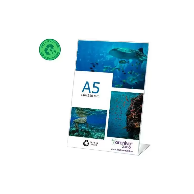(80905V CS TP) ARCHIVO 2000 EXPOSITOR DE SOBREMESA L FLEXIBLE DIN A5 VERTICAL PET 100% RECICLABLE