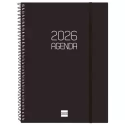 (742776026) FINOCAM AGENDA ESPIRAL OPAQUE E10-155X212MM SVV TAPA PP NEGRO 2026